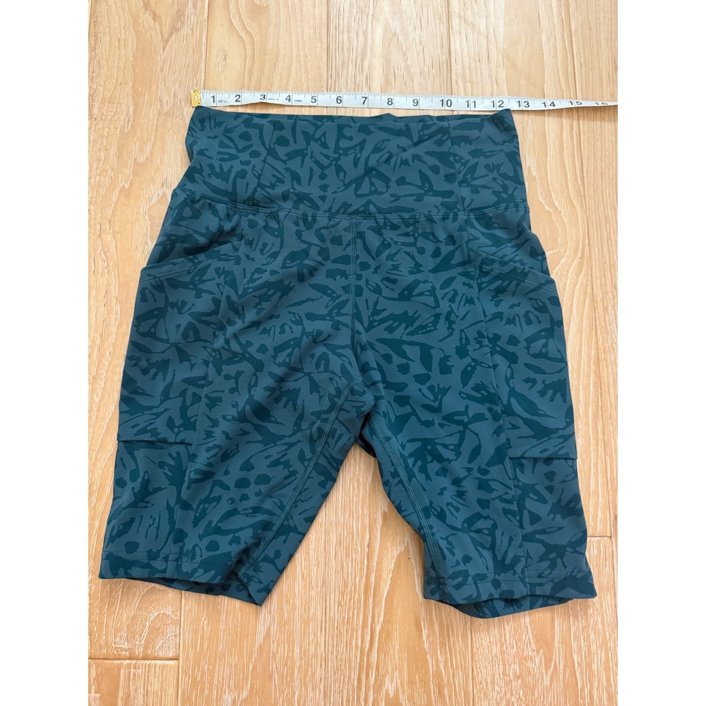 REI Co-op Womens Teal Abstract Print Crop Top and Biker Shorts Set Medium - Picture 7 of 11